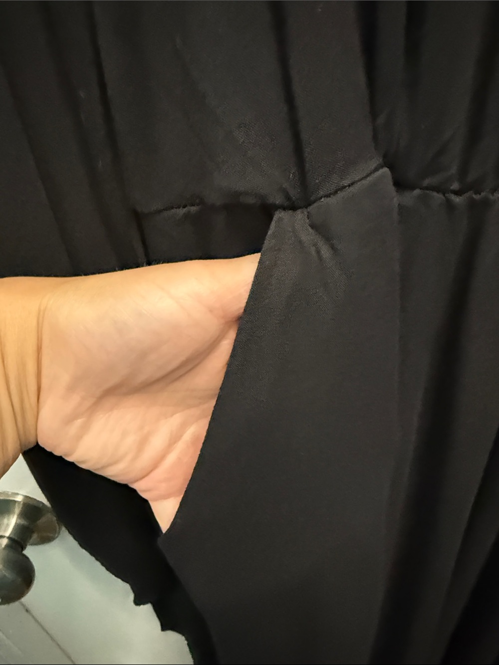 Flowy Lace-Up Witchy Black Dress - Picture 4 of 7